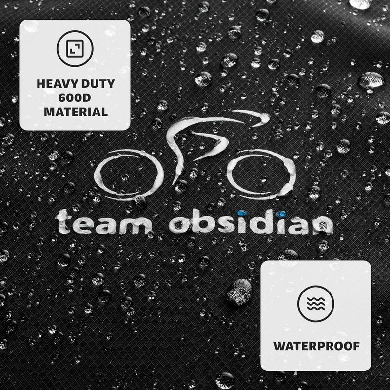 TeamObsidian Bike Cover - Outdoor Bike Storage, Bicycle Transportation or Travel Covers - Waterproof eBike Protection - For 1 to 3 Bikes - Heavy Duty Ripstop 600D Oxford Material - Image 3